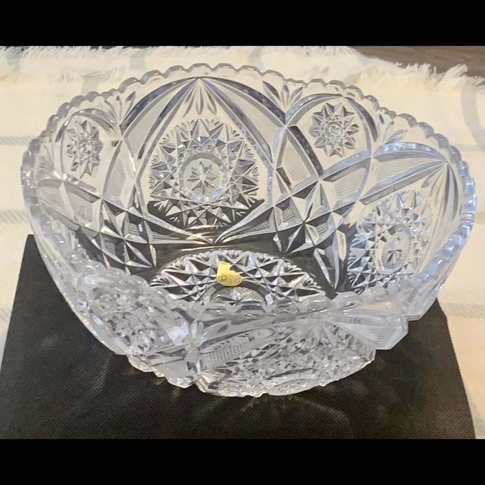 Vintage RCR Royal Crystal  Rock Hand Cut Serving Bowl